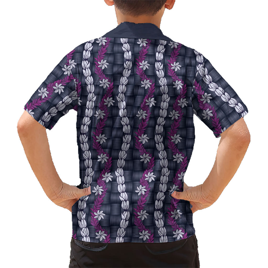 Pikake Maile Tiare Lei Family Matching Long Sleeve Bodycon Dress and Hawaiian Shirt Poni Lauhala Pattern LT01 - Polynesian Pride