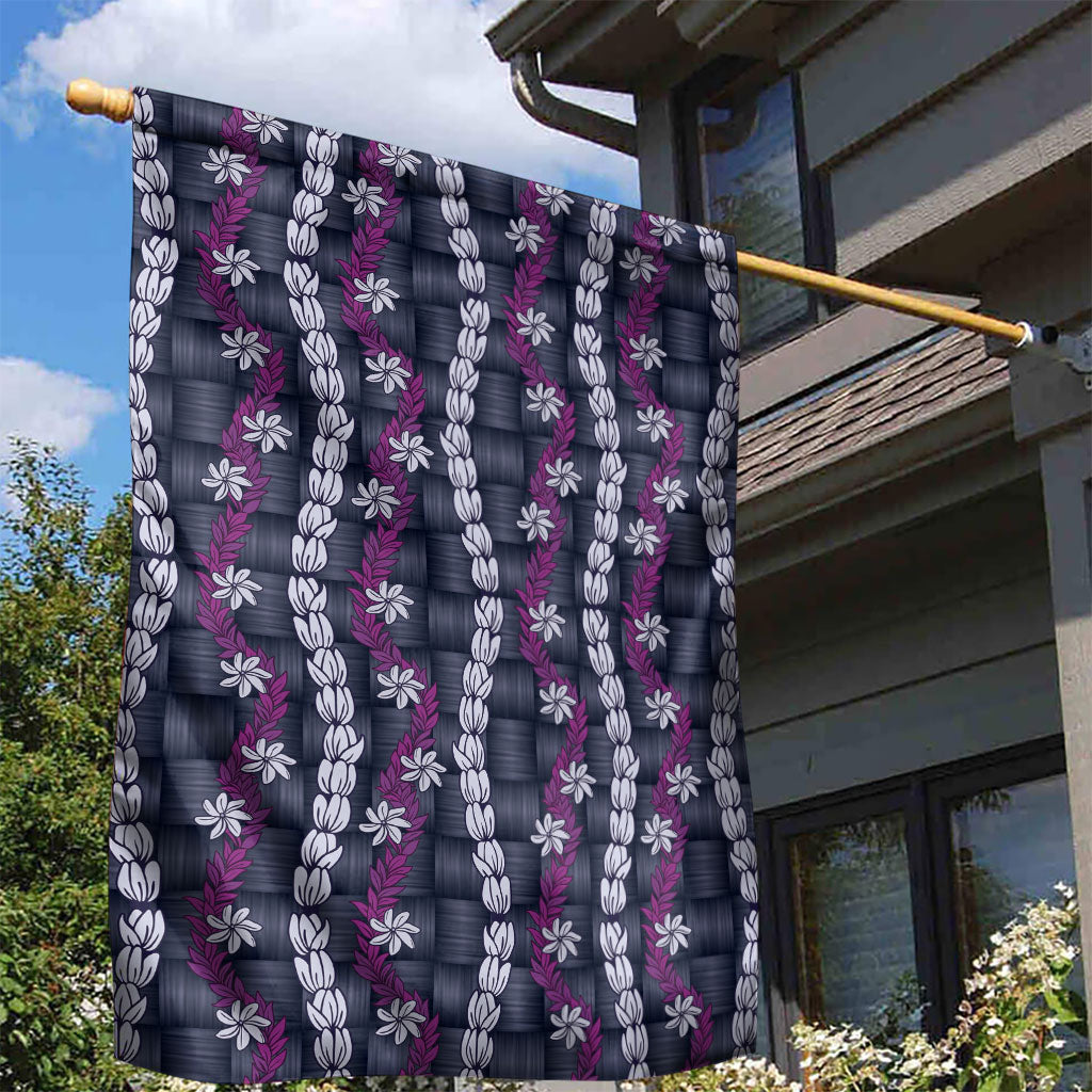 Pikake Maile Tiare Lei Garden Flag Poni Lauhala Pattern