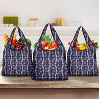 Pikake Maile Tiare Lei Grocery Bag Poni Lauhala Pattern