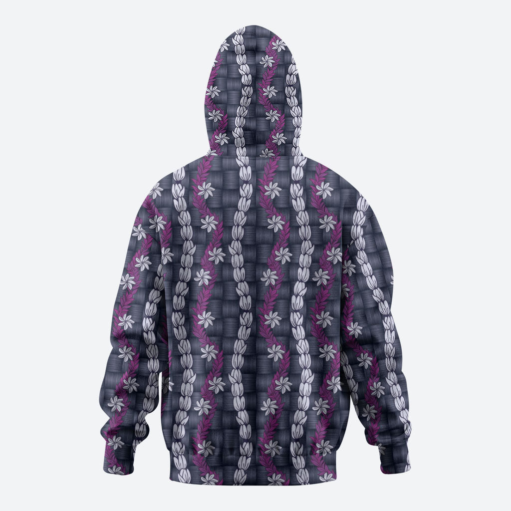 Pikake Maile Tiare Lei Hoodie Poni Lauhala Pattern
