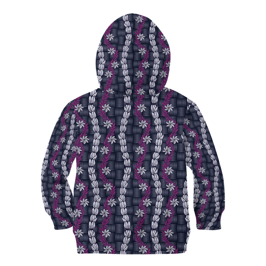 Pikake Maile Tiare Lei Kid Hoodie Poni Lauhala Pattern