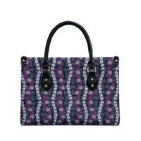 Pikake Maile Tiare Lei Leather Bag Poni Lauhala Pattern