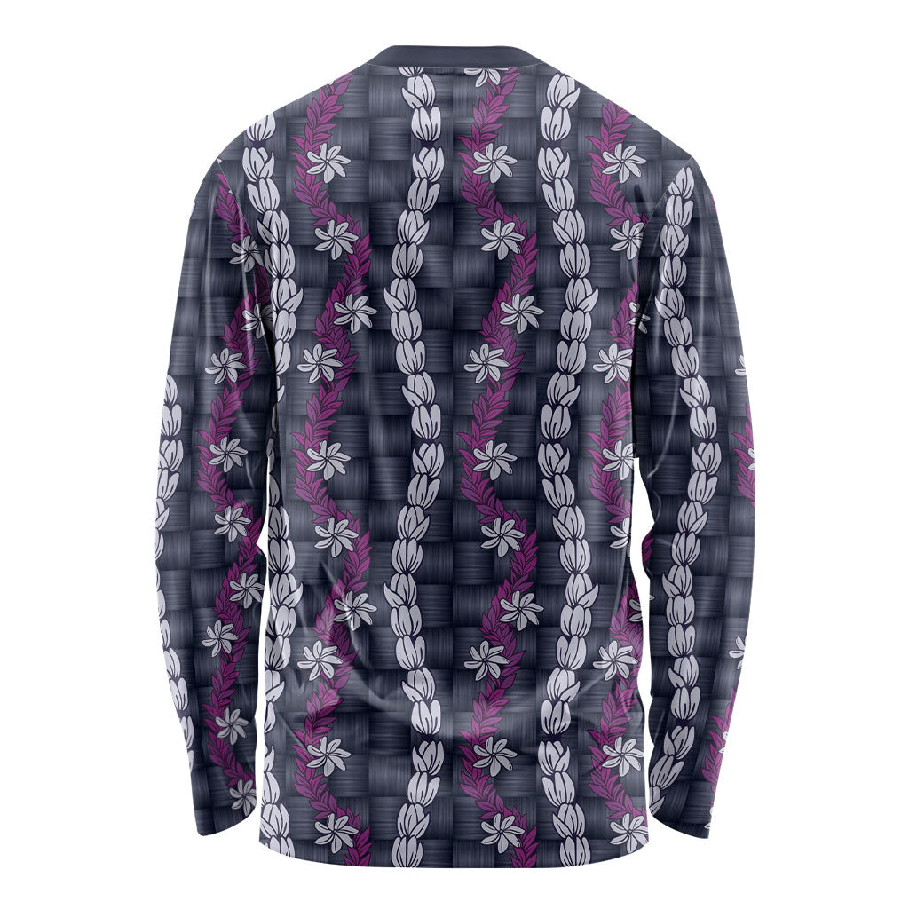 Pikake Maile Tiare Lei Long Sleeve Shirt Poni Lauhala Pattern