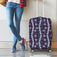 Pikake Maile Tiare Lei Luggage Cover Poni Lauhala Pattern