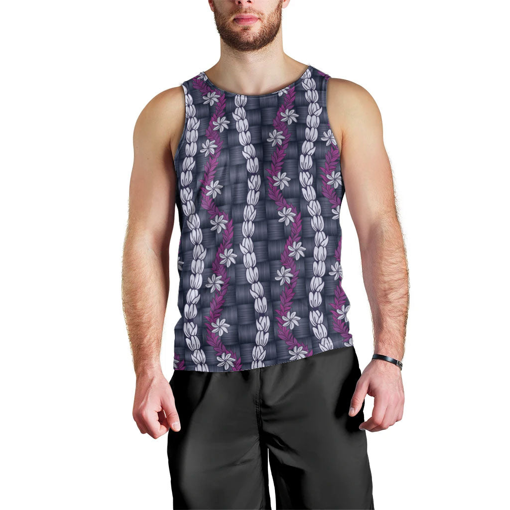 Pikake Maile Tiare Lei Men Tank Top Poni Lauhala Pattern