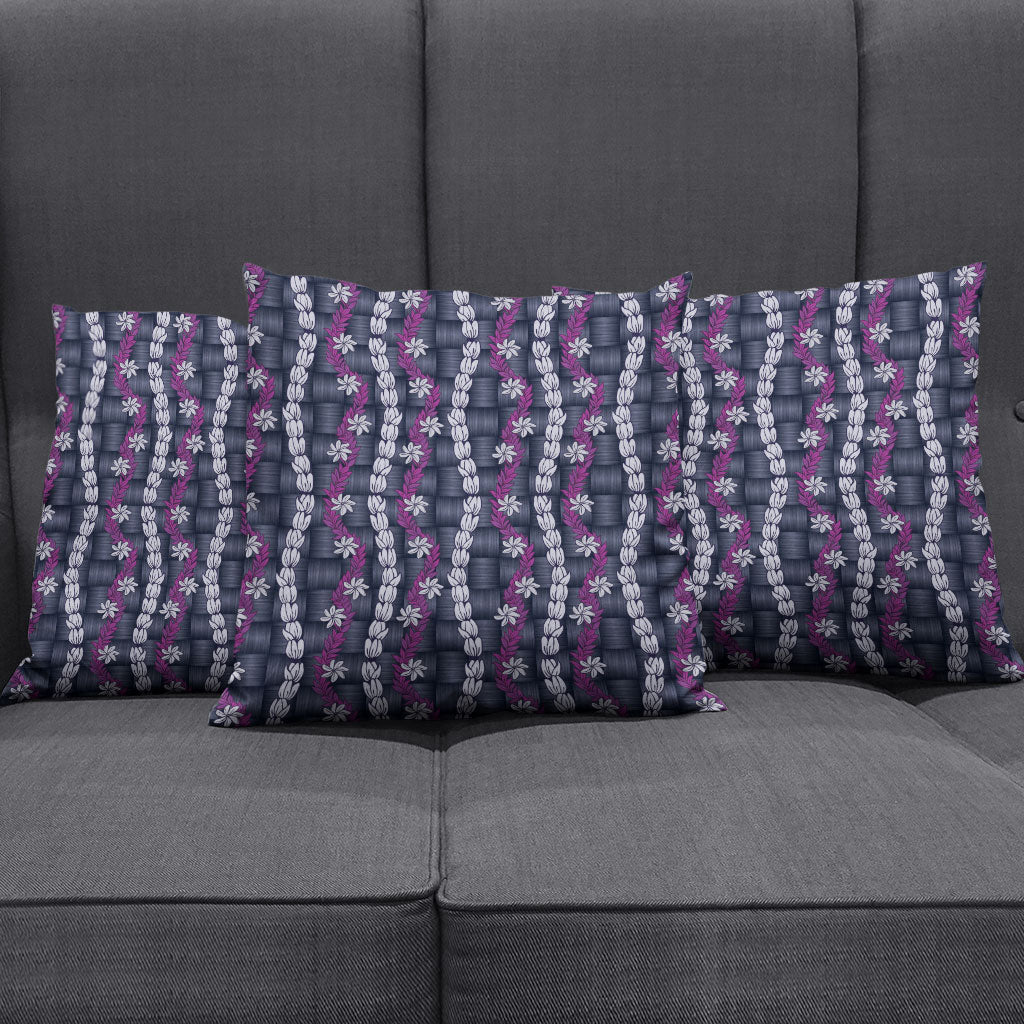 Pikake Maile Tiare Lei Pillow Cover Poni Lauhala Pattern