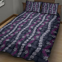 Pikake Maile Tiare Lei Quilt Bed Set Poni Lauhala Pattern