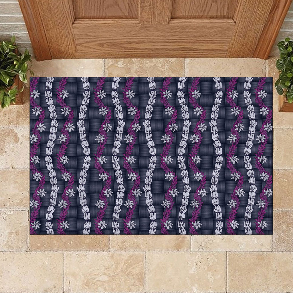 Pikake Maile Tiare Lei Rubber Doormat Poni Lauhala Pattern