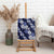 Hawaiian Hibiscus Tribal Floral Blue Canvas Wall Art Polynesian Tapa Pattern - Polynesian Pride
