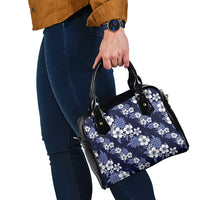 Hawaiian Hibiscus Tribal Floral Blue Shoulder Handbag Polynesian Tapa Pattern - Polynesian Pride