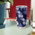 Hawaiian Hibiscus Tribal Floral Blue Tumbler Cup Polynesian Tapa Pattern - Polynesian Pride
