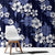 Hawaiian Hibiscus Tribal Floral Blue Window Curtain Polynesian Tapa Pattern - Polynesian Pride