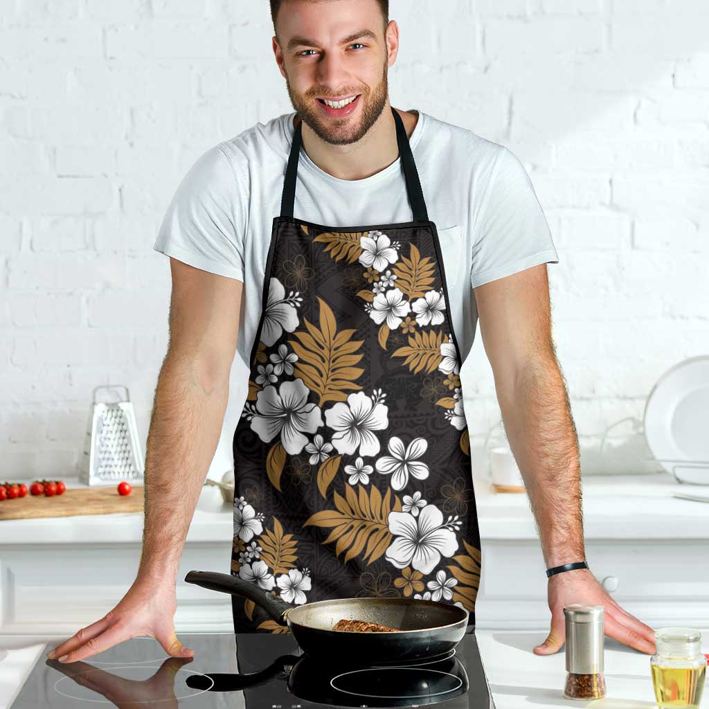 Hawaiian Hibiscus Tribal Floral Brown Apron Polynesian Tapa Pattern LT01 - Polynesian Pride