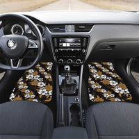Hawaiian Hibiscus Tribal Floral Brown Car Mats Polynesian Tapa Pattern - Polynesian Pride