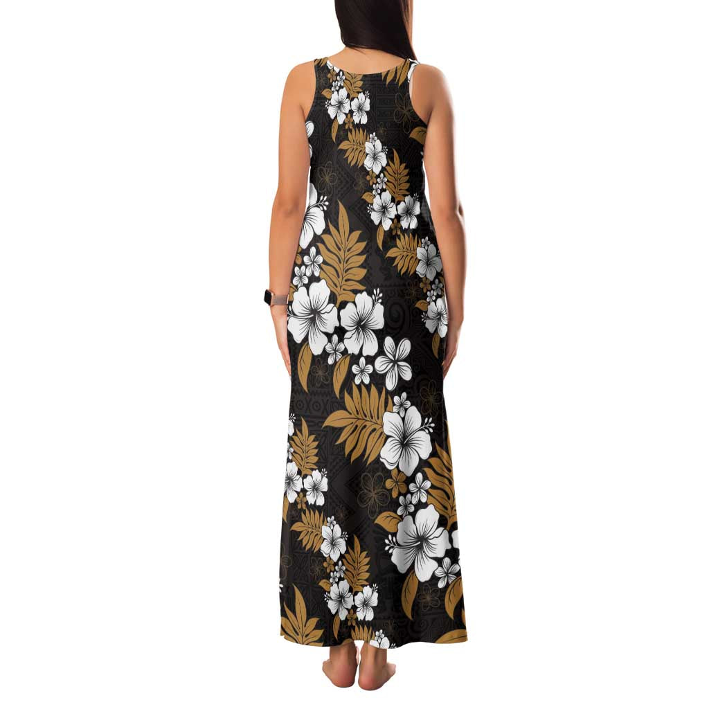 Hawaiian Hibiscus Tribal Floral Brown Family Matching Tank Maxi Dress and Hawaiian Shirt Polynesian Tapa Pattern LT01 - Polynesian Pride