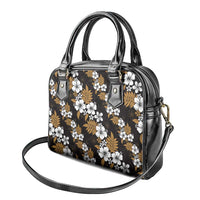 Hawaiian Hibiscus Tribal Floral Brown Shoulder Handbag Polynesian Tapa Pattern - Polynesian Pride
