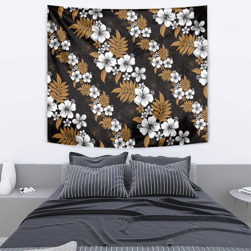 Hawaiian Hibiscus Tribal Floral Brown Tapestry Polynesian Tapa Pattern LT01 - Polynesian Pride