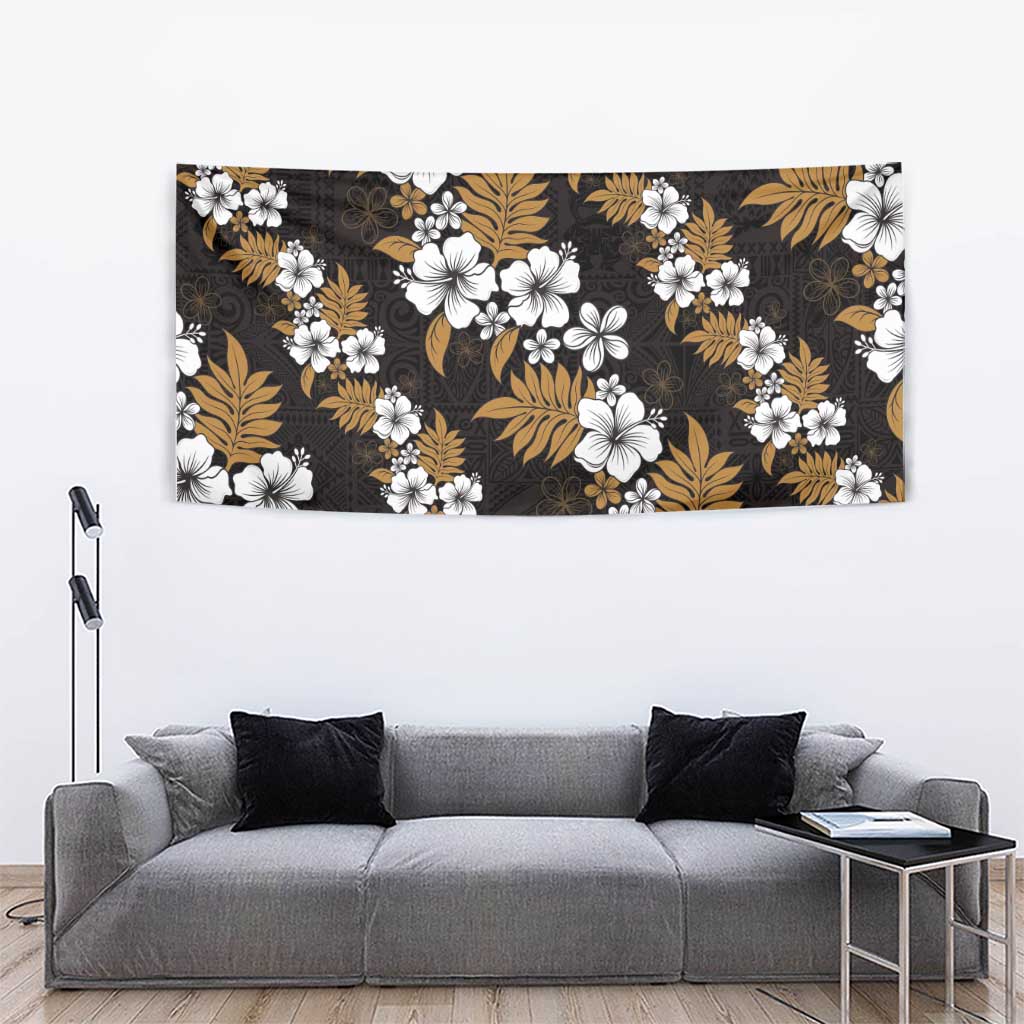 Hawaiian Hibiscus Tribal Floral Brown Tapestry Polynesian Tapa Pattern LT01 - Polynesian Pride