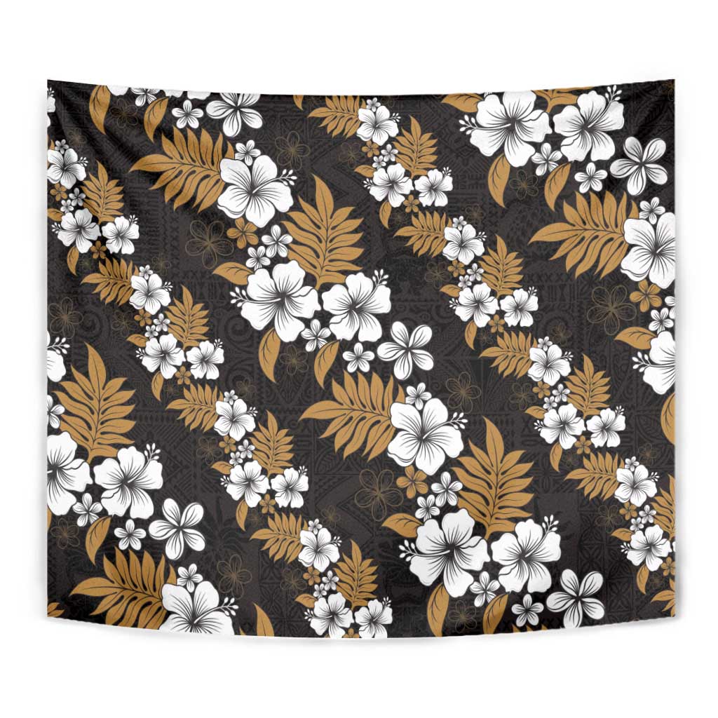 Hawaiian Hibiscus Tribal Floral Brown Tapestry Polynesian Tapa Pattern LT01 - Polynesian Pride
