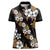Hawaiian Hibiscus Tribal Floral Brown Women Polo Shirt Polynesian Tapa Pattern - Polynesian Pride