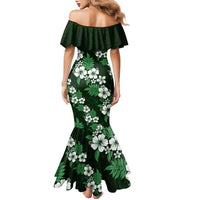 Hawaiian Hibiscus Tribal Floral Green Family Matching Mermaid Dress and Hawaiian Shirt Polynesian Tapa Pattern LT01 - Polynesian Pride