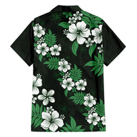 Hawaiian Hibiscus Tribal Floral Green Family Matching Off Shoulder Short Dress and Hawaiian Shirt Polynesian Tapa Pattern LT01 - Polynesian Pride