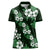 Hawaiian Hibiscus Tribal Floral Green Women Polo Shirt Polynesian Tapa Pattern - Polynesian Pride