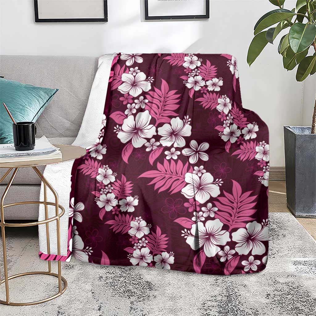 Hawaiian Hibiscus Tribal Floral Pink Blanket Polynesian Tapa Pattern LT01 - Polynesian Pride