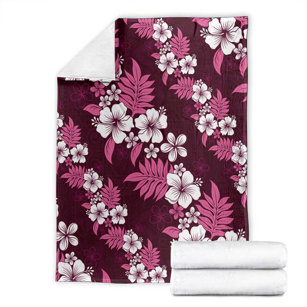 Hawaiian Hibiscus Tribal Floral Pink Blanket Polynesian Tapa Pattern LT01 - Polynesian Pride