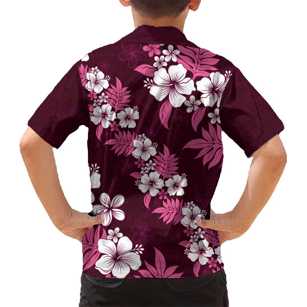 Hawaiian Hibiscus Tribal Floral Pink Hawaiian Shirt Polynesian Tapa Pattern - Polynesian Pride