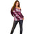 Hawaiian Hibiscus Tribal Floral Pink Off Shoulder Sweater Polynesian Tapa Pattern - Polynesian Pride