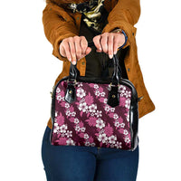 Hawaiian Hibiscus Tribal Floral Pink Shoulder Handbag Polynesian Tapa Pattern - Polynesian Pride