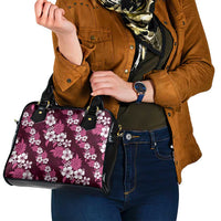 Hawaiian Hibiscus Tribal Floral Pink Shoulder Handbag Polynesian Tapa Pattern - Polynesian Pride