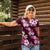 Hawaiian Hibiscus Tribal Floral Pink Women Polo Shirt Polynesian Tapa Pattern - Polynesian Pride