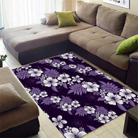 Hawaiian Hibiscus Tribal Floral Purple Area Rug Polynesian Tapa Pattern LT01 - Polynesian Pride