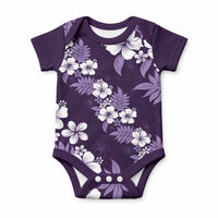 Hawaiian Hibiscus Tribal Floral Purple Baby Onesie Polynesian Tapa Pattern