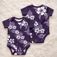 Hawaiian Hibiscus Tribal Floral Purple Baby Onesie Polynesian Tapa Pattern