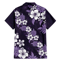 Hawaiian Hibiscus Tribal Floral Purple Family Matching Tank Maxi Dress and Hawaiian Shirt Polynesian Tapa Pattern LT01 - Polynesian Pride