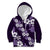 Hawaiian Hibiscus Tribal Floral Purple Kid Hoodie Polynesian Tapa Pattern - Polynesian Pride