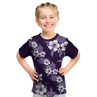 Hawaiian Hibiscus Tribal Floral Purple Kid T Shirt Polynesian Tapa Pattern LT01 Purple - Polynesian Pride
