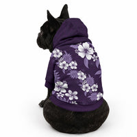 Hawaiian Hibiscus Tribal Floral Purple Pet Hoodie Polynesian Tapa Pattern