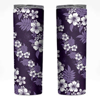 Hawaiian Hibiscus Tribal Floral Purple Skinny Tumbler Polynesian Tapa Pattern LT01 Purple - Polynesian Pride