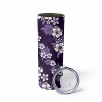 Hawaiian Hibiscus Tribal Floral Purple Skinny Tumbler Polynesian Tapa Pattern LT01 - Polynesian Pride