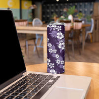 Hawaiian Hibiscus Tribal Floral Purple Skinny Tumbler Polynesian Tapa Pattern LT01 - Polynesian Pride
