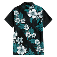 Hawaiian Hibiscus Tribal Floral Teal Family Matching Summer Maxi Dress and Hawaiian Shirt Polynesian Tapa Pattern LT01 - Polynesian Pride