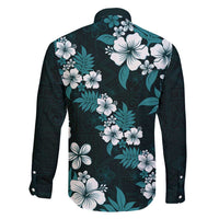 Hawaiian Hibiscus Tribal Floral Teal Family Matching Summer Maxi Dress and Hawaiian Shirt Polynesian Tapa Pattern LT01 - Polynesian Pride