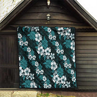 Hawaiian Hibiscus Tribal Floral Teal Quilt Polynesian Tapa Pattern LT01 - Polynesian Pride