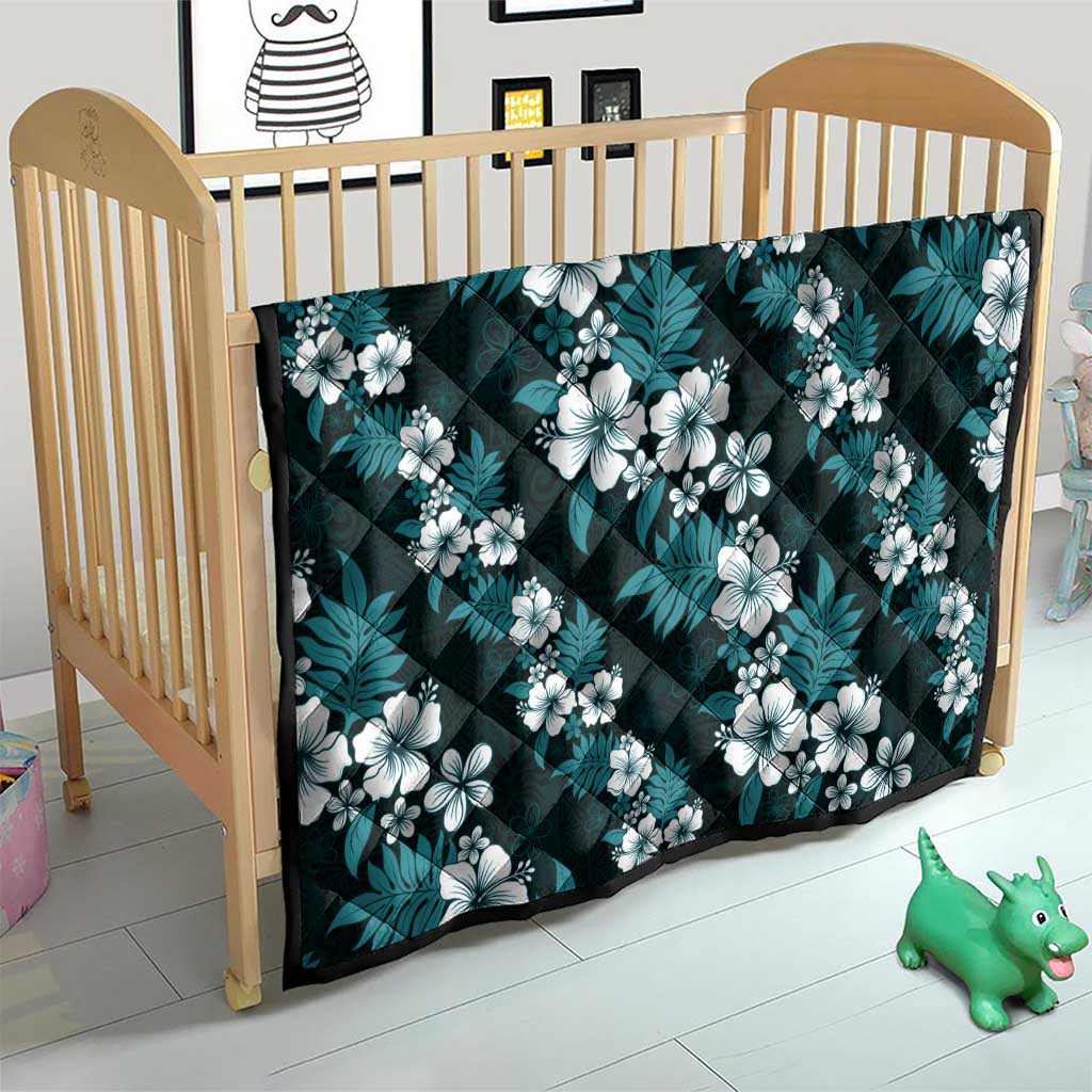 Hawaiian Hibiscus Tribal Floral Teal Quilt Polynesian Tapa Pattern LT01 - Polynesian Pride