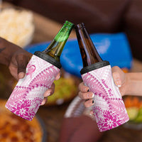 Personalised New Zealand Pink Fern Breast Cancer 4 in 1 Can Cooler Tumbler Polynesian Pattern LT01 - Polynesian Pride