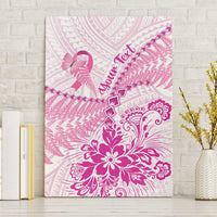 Personalised New Zealand Pink Fern Breast Cancer Canvas Wall Art Polynesian Pattern LT01 Without Frame Pink - Polynesian Pride
